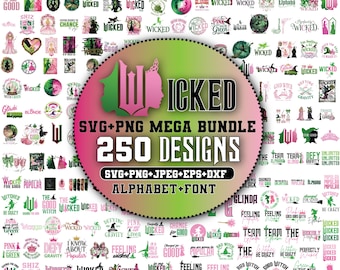 Wicked Svg, Wicked png, Wicked Movie bundle, Wicked Pink and Green Png, He sido malvado, cambio para siempre Svg, Cricut y Silhouette,