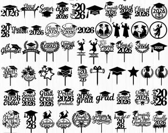 Senior 2026 svg, Graduation svg, Klasse von 2026 svg, Graduation 2026 Cake Topper svg, Graduation Cap svg, Senior Mom svg, Cricut & Silhouette