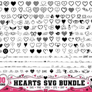 Heart Svg,Heart Text Dividers SVG,Doodle Heart Svg,Love Svg,Valentine Svg,Heart Wreath Svg,Sketch Heart Svg,Open Heart,Cricut & Silhouette