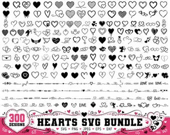 Heart Svg,Heart Text Dividers SVG,Doodle Heart Svg,Love Svg,Valentine Svg,Heart Wreath Svg,Sketch Heart Svg,Open Heart,Cricut & Silhouette