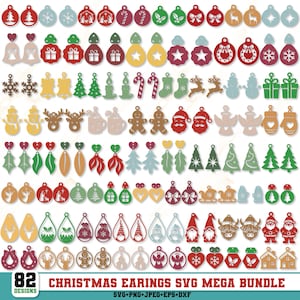 Julörhänge Svg, Jul Svg, Örhänge Svg, Örhänge i konstläder, Julgran Svg, Snöflinga Örhänge Svg, Vinter Svg, Digital nedladdning