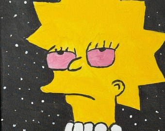 Pop Inspired Acrylic Painting on Canvas, Hand Painted Cartoon Style Wall Art, Original Illustration Art