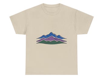 Stylized Mountain Range Tee | Minimal Nature Graphic Shirt