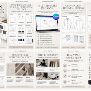 Editable Fashion Tech Pack Template | Canva & PDF (Digital Download)