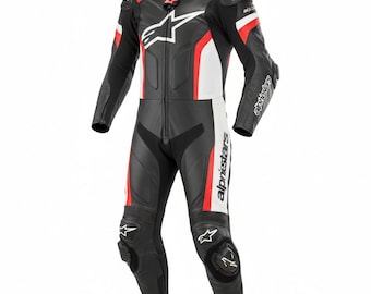 Tuta da corsa da uomo in pelle di vacchetta/canguro, 1 pezzo, con omologazione CE, pronta per la pista