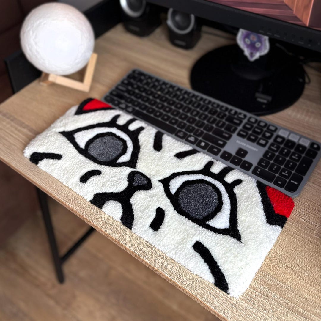 Dandadan Keyboard Rug Turbo Granny Desk Rug - Handmade Tufted Keyboard ...