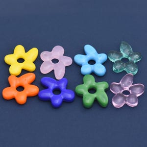 Cuentas espaciadoras de flores de vidrio soplado de colores para la creación de pulseras y joyas DIY, 16,5 x 17 mm