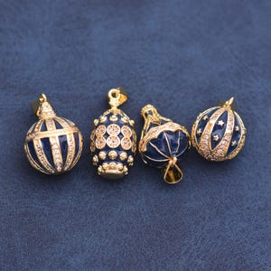 Dekorativer Eieranhänger, 18 Karat vergoldet, für die Schmuckherstellung, blau emailliert, Vintage-Stil, königlicher Charme, DIY-Halskette, 16 x 12,5 mm