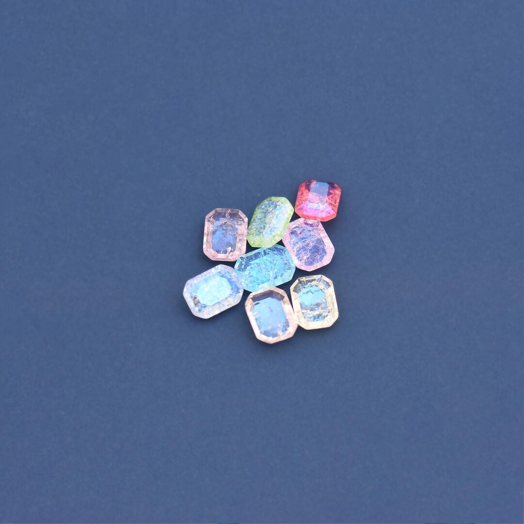 Pastel Rectangle Crystal Gem Loose Glass Stones DIY Jewelry Making ...
