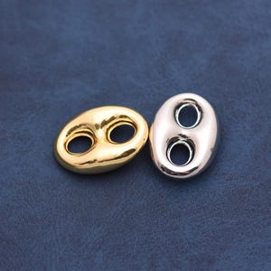 Conector espaciador ovalado minimalista para joyería DIY, abalorio de doble orificio chapado en oro de 18 quilates, 27,5*20 mm