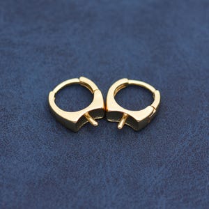 Pendientes de aro pequeños y elegantes, redondos, con cierre de botón, para mujer, estilo minimalista, 12*14 mm.
