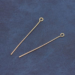 Delicate 18K Gold Filled Minimal Chain Pendant With Double Linear Drop Sleek Modern Necklace Elegant Jewelry For Women Wear 45.5*3.5mm 10pcs