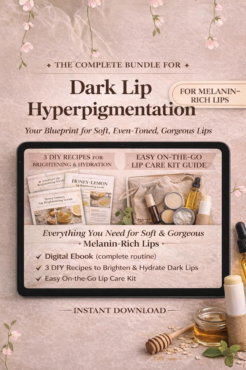 Lip Hyperpigmentation Bundle | Digital Ebook + DIY Recipes & Lip Care Kit image 1