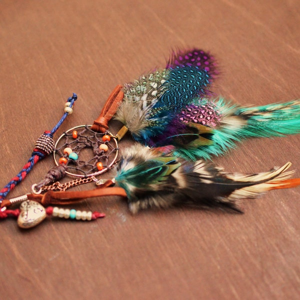 Dreamcatcher Feather Purse Charm Women's Accessories Bohemian Gypsy Dream Catcher Boho Free People Style Festival Chic