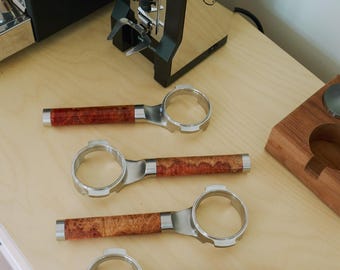58mm naked bottomless portafiler with wood handle