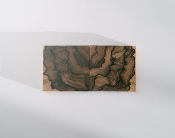 Ziricote Wood Coster with Matching Pattern (2pc set)