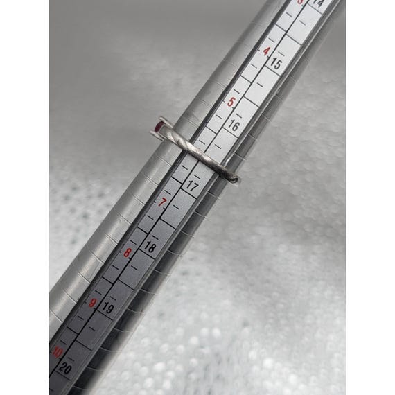 Sterling Silver Ring With Five Ruby-Colored Stone… - image 2