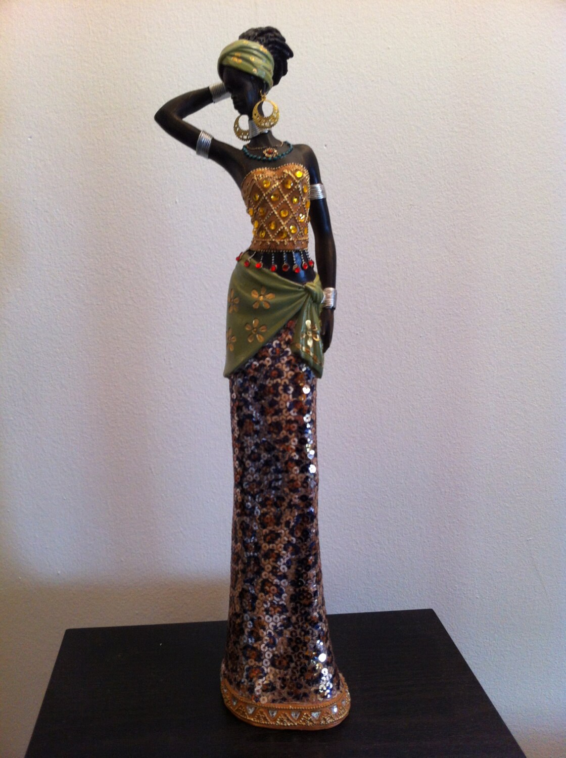 African Woman Statue Colorful Masai Tribal Tanzanian Etsy