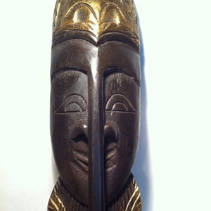 Vintage African Mask - Tribal Mask - African Wall Art - Primitive Mask - Exotic Wall Art - Hand Carved Wood Mask