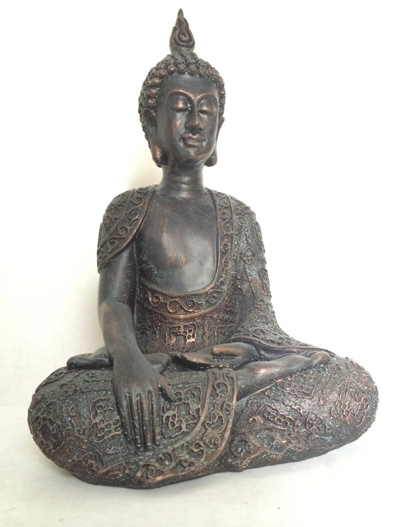 Copper Buddha Zen Garden Statue Asian Home Decor Buddha Etsy