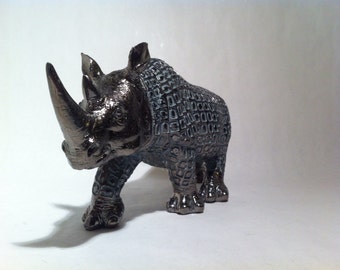 Rhino Sculpture Mid Century Modern Decor Rhino Statue - Etsy