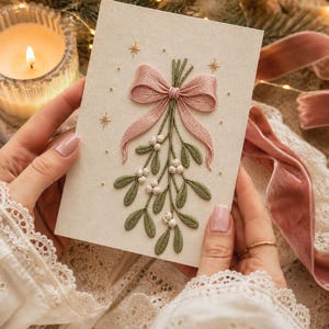 Mönster för julbroderikort, 6 handbroderidesigner, pappersbroderi i PDF-format, gör-det-själv-julkort, högtidsbroderi