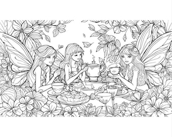 Fairy Coloring Pages: Magical Fantasy Art - Digital Download
