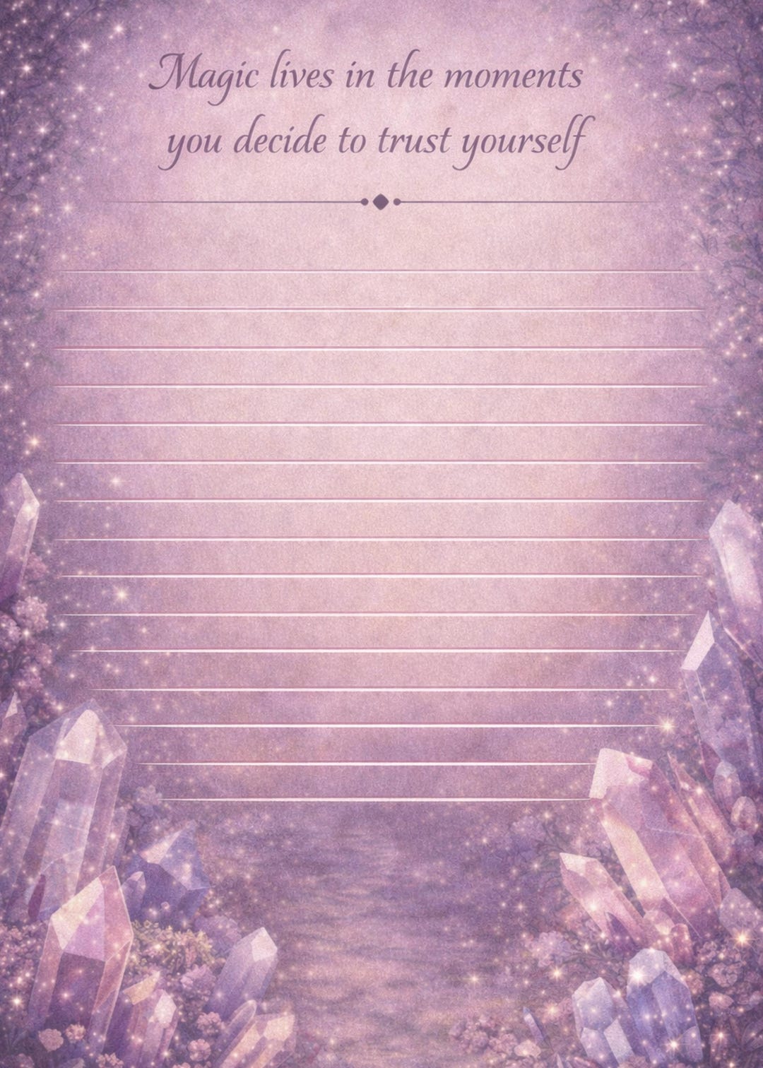 Self-trust Notepad – Crystal Design Lined Writing Pad (5x7 ...