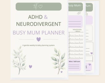 ADHD Neurodivergent Mum Planner | Printable Weekly Daily Organizer for Busy Moms (A4 + US Letter)