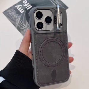 Capa de couro de luxo para iPhone com MagSafe – Capa flip magnética, proteção para câmera, estilo fino e elegante para iPhone 17, 16, 15, 14, 13, 12 e 11.