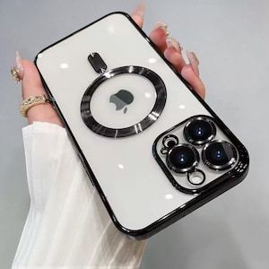 Magnetic MagSafe iPhone Case with Camera Lens Protection Cover, Shockproof Slim Protective Case for iPhone 11 12 13 14 15 16 17 Air Pro Max