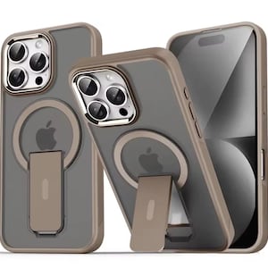Luxury MagSafe Phone Case with Stand for iPhone 17, 16, 15, 14, 13, 12 Pro Max Plus - Matte Translucent Magnetic Cover, Shockproof Slim Prot