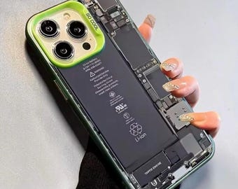 Mechanical Structure Pattern Silver IMD Phone Case – Electroplated Luxury Cover for iPhone 16, 15, 14 Pro Max, 13, 12, 11, X, XR, 8 Plus