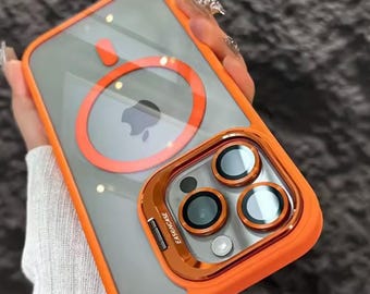 Luxury Magnetic iPhone Case with Stand & Camera Protection – Shockproof Slim Cover for iPhone 11-17 Pro Max, MagSafe Compatible