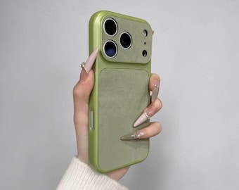 Custodia per telefono di lusso in pelle effetto denim – Cover opaca antiurto per iPhone 13 14 15 16 17 Pro Max, custodia protettiva sottile con paraurti.