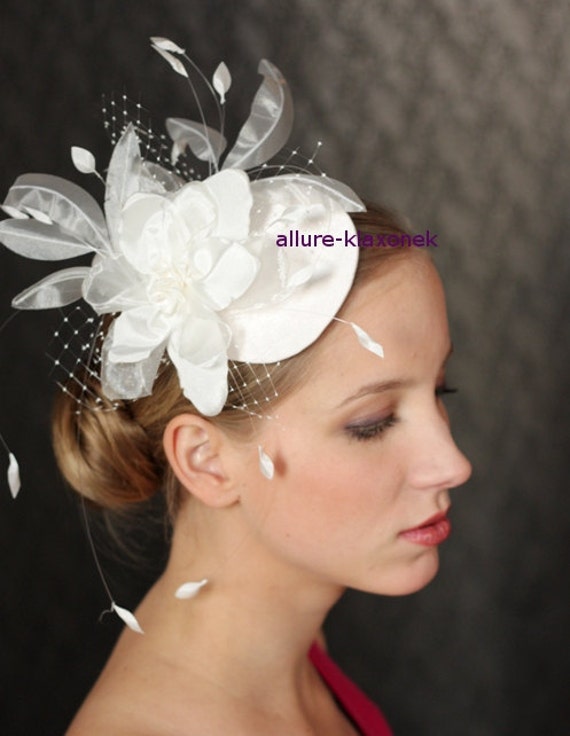 SALE 40% OFF Ivory Birdcage Veil, Wedding Hat, Bridal Hair 