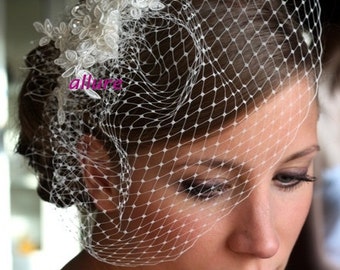 wedding veil, BIRDCAGE VEIL bridal veil, romantic bird cage,bridal fascinator, birdcage veil in ivory ,vintage style bridal headpiece