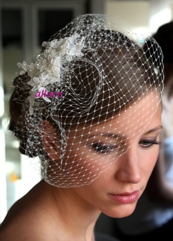 Wedding Veil, BIRDCAGE VEIL Bridal Veil, Romantic Bird Cage  display picture 3