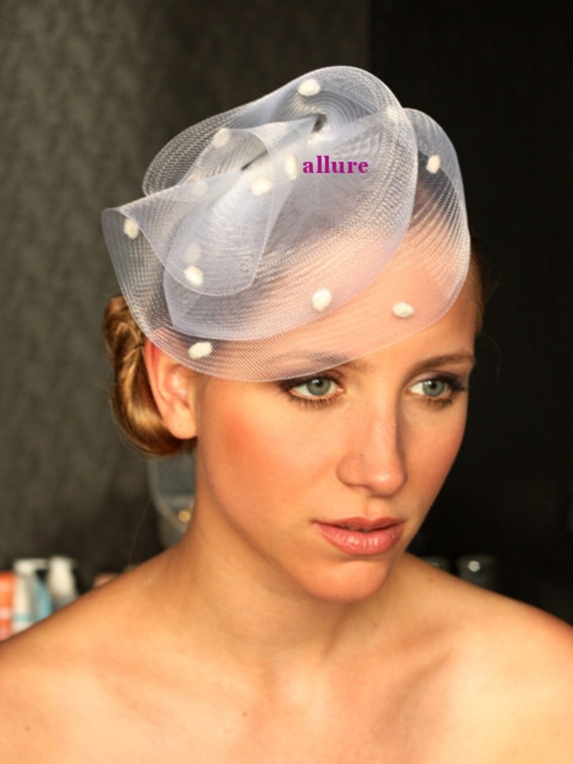 BIRDCAGE VEIL White Dotted Veil Birdcage Veil Chenille Polka Etsy