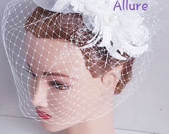 Birdcage Veil, Blusher Veil, Bird Cage Veil, Wedding Veil, Bridal Veil, Short Veil, Ivory Veil, Soft Veil , Lace Birdcage Veil