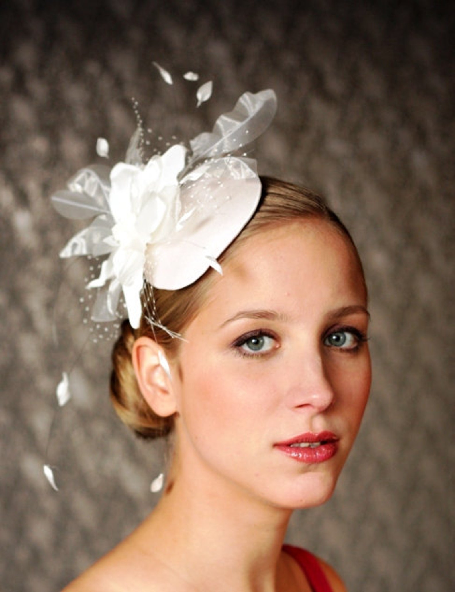BIRDCAGE VEIL , Ivory Wedding Hat, Bridal Hat. Fascinator, Headpiece