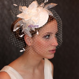 BIRDCAGE VEIL , wedding hat, fabulous wedding hair flower, headdress, bridal hat. Amazing bird cage veil with head piece image 2