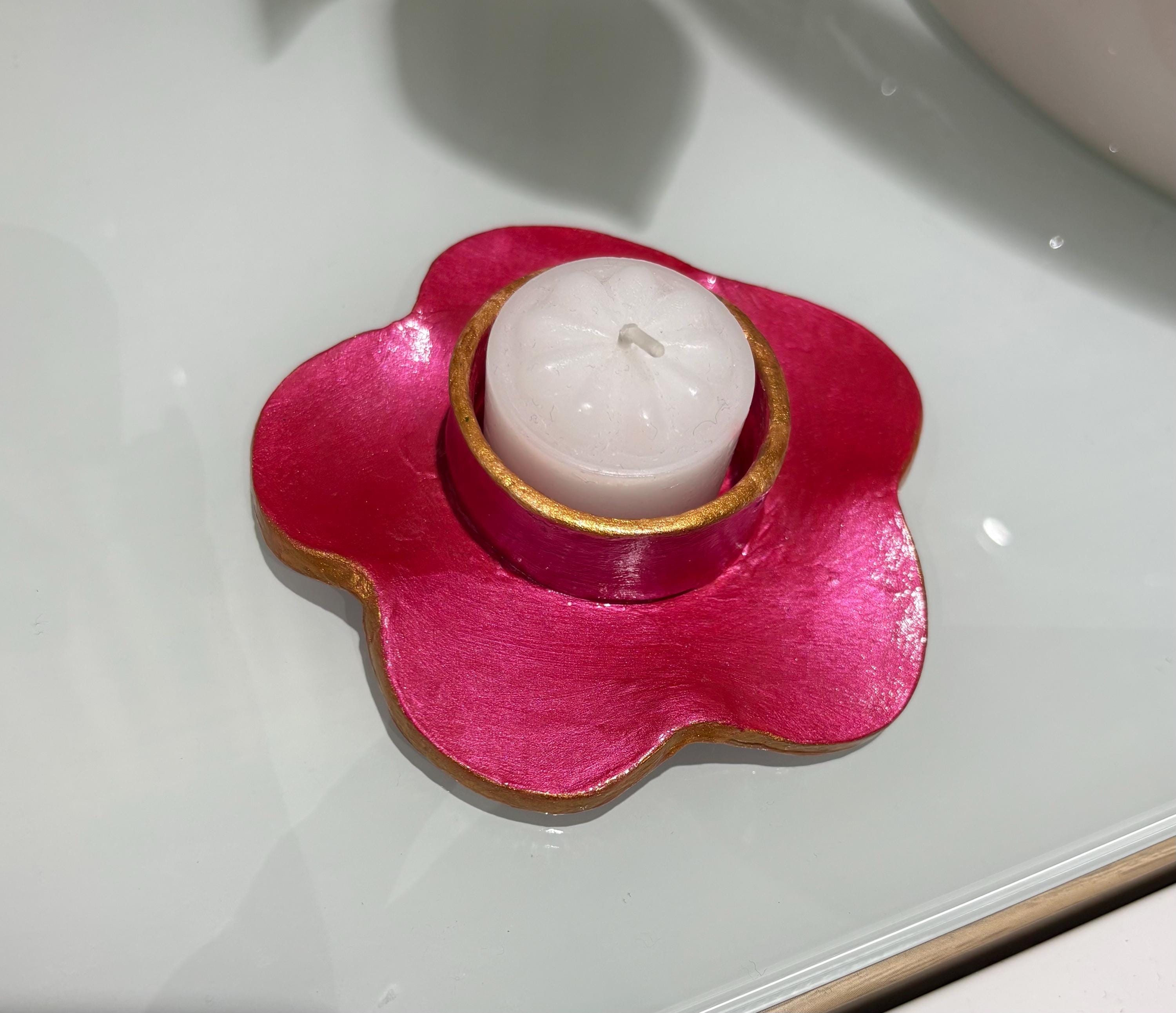 Candele e portacandele rosa per il matrimonio
