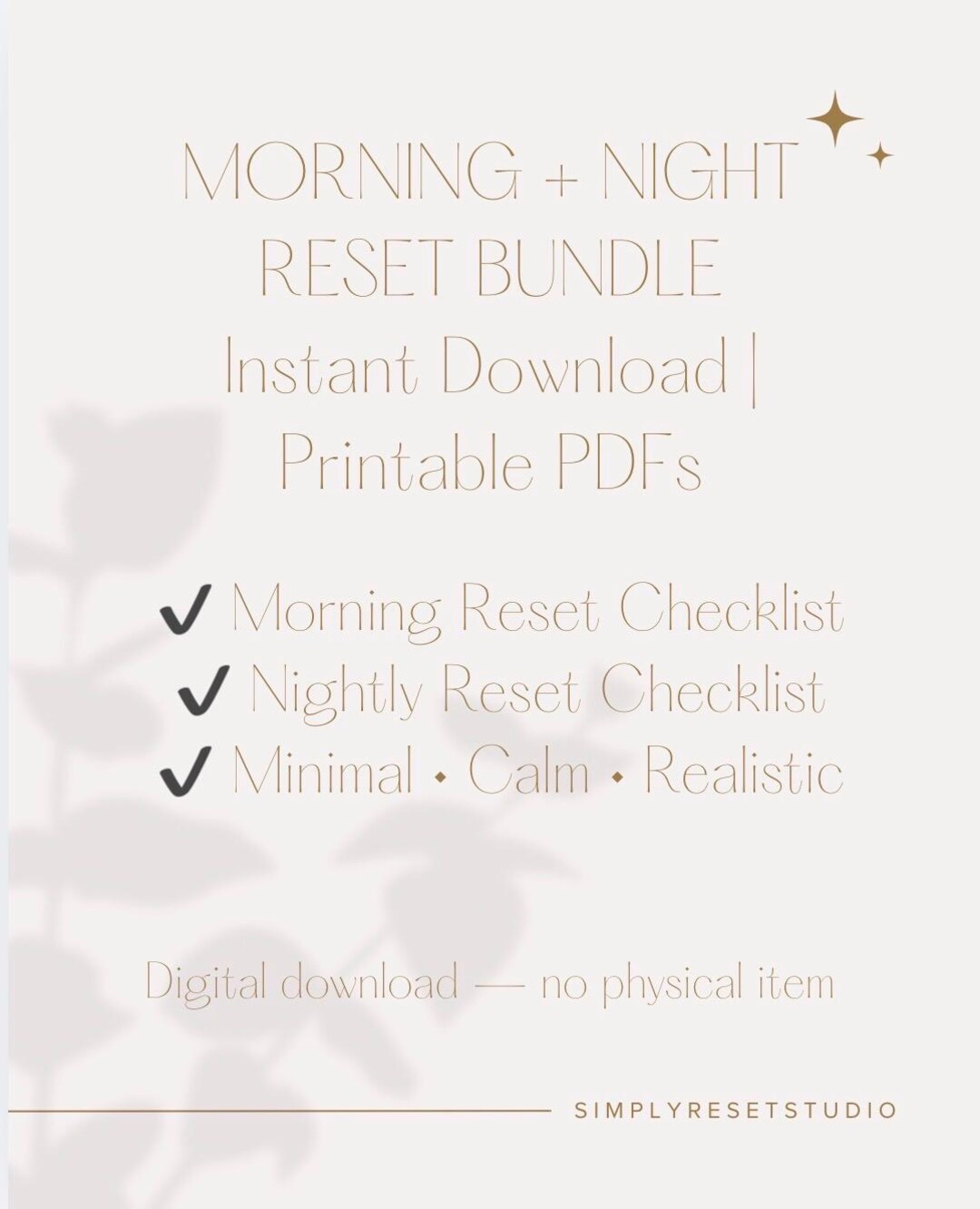 Morning + Night Reset Checklist Bundle | Simple Daily Reset Routines ...
