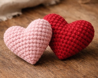 Virkat hjärtmönster, enkel amigurumi-present till alla hjärtans dag (PDF-nedladdning)