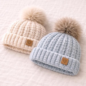 Easy Baby Beanie Crochet Pattern, Cozy Winter Hat step by step PDF, Beginner Friendly