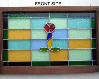 stained glass*panel transom*leaded window*decor art