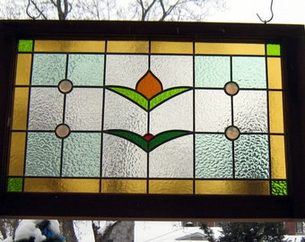Antique Stained Glass Window Etsy Canada