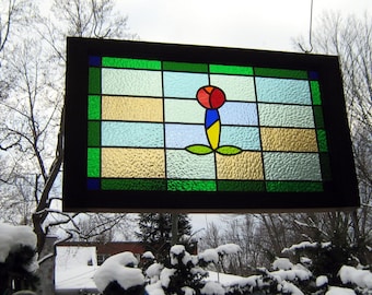 stained glass*panel transom*leaded window*decor art