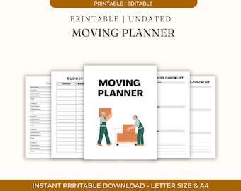 Moving Planner Printable | Home Relocation Organizer Kit (Digital Download)